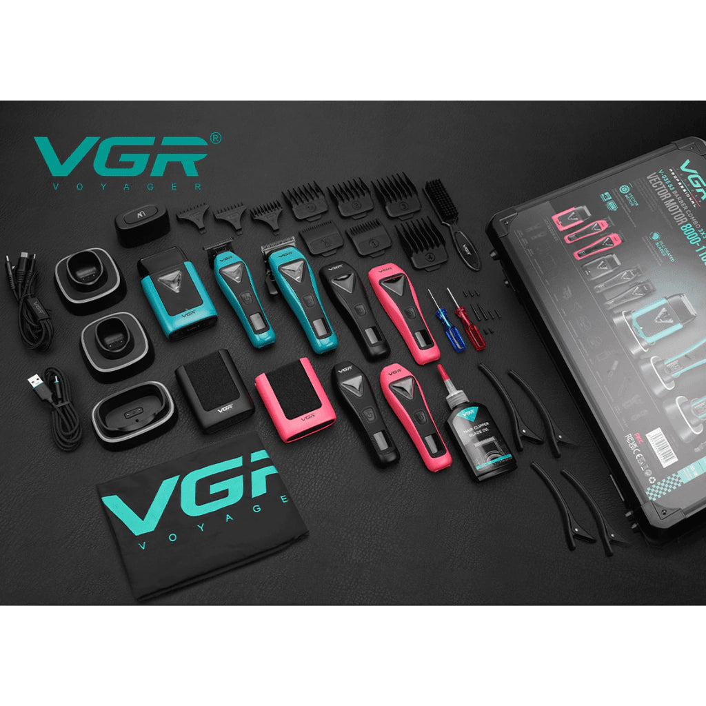 Combo Clipper+Trimmer+Shaver VGR V-035 S3 Motor Vector + Carcasas +Maletín