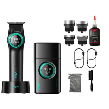 Kit VGR Trimmer V977 + Shaver V377 Black