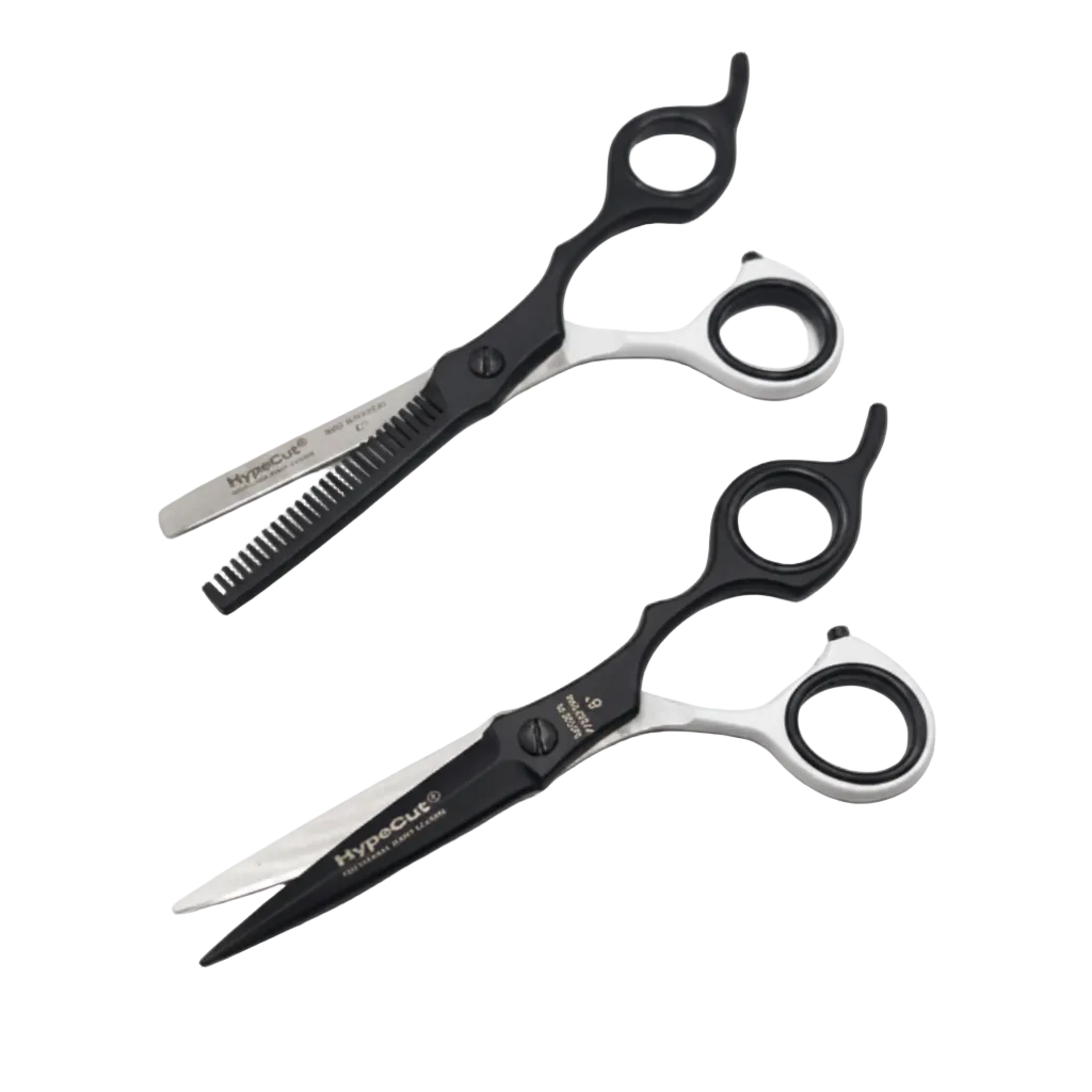 Set de tijeras professional Black white de 6” + Estuche