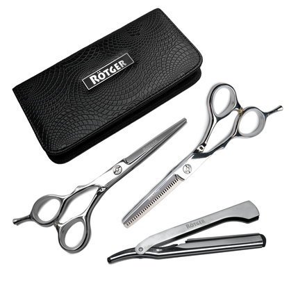 Set tijeras Rotger para Zurdo Filo navaja + Esculpidora