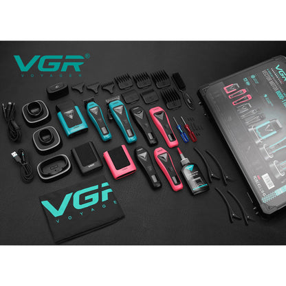 Combo Clipper+Trimmer+Shaver VGR V-035 S3 Motor Vector + Carcasas +Maletín