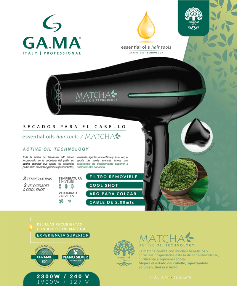 Secador de Pelo Gama Matcha Active Oil Technology