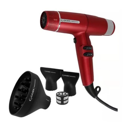 Secador De Pelo Gama Iq Lite Ultra Liviano Profesional 110.000 Rpm Rojo