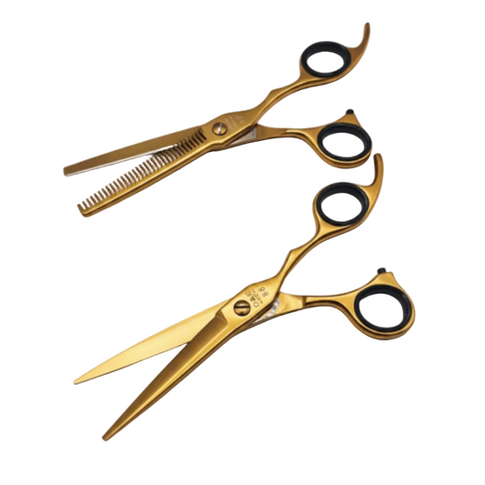 Set de Tijeras professional Hypecut Convexa  6.5’ Filo navaja y esculpidora + estuche