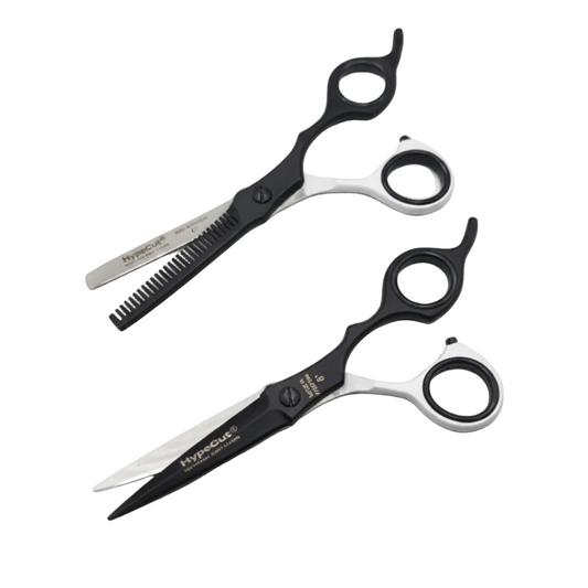 Set de tijeras professional Black white de 6” + Estuche