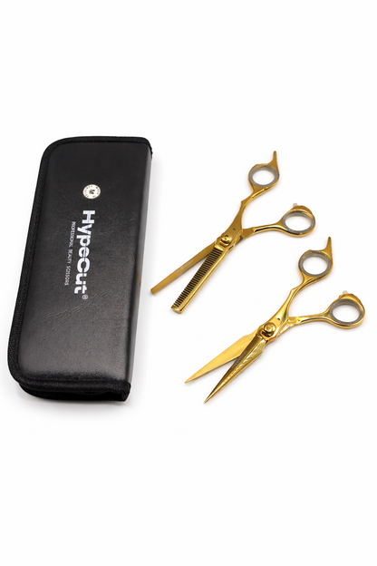 Set de tijeras professional Hypecut Gold de 6” Microdentada