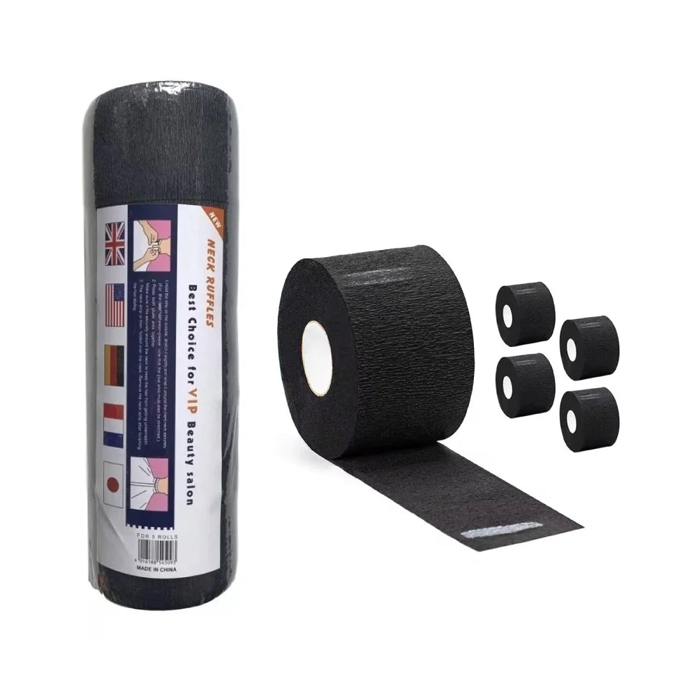 Pack 5 rollos Papel Cuello negro